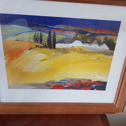 Juliane Jhan Print Titled: A View Of Tuscany. :framed 69cm Wide X 51cm Heigh.  Apeture  40cm X 28cm.