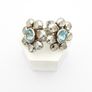 Vintage 925 Sterling Silver Moonstone Blue Topaz Earrings Image 6