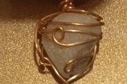 Wired sea glass pendant