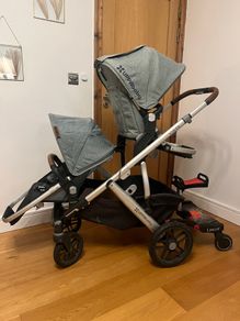 UPPAbaby Vista Double Buggy + Bassinet + Buggy Board & Extras