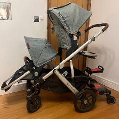 UPPAbaby Vista Double Buggy + Bassinet + Buggy Board & Extras