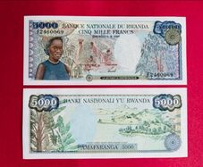 Rwanda  5,000 Francs  1988. Pick 22   Uncirculated