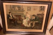print titled "Two Strings to Her Bow" by artist Charles Haigh-Wood. print ti