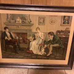 print titled "Two Strings to Her Bow" by artist Charles Haigh-Wood. print ti
