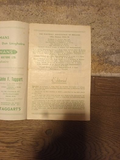 Programme 1956 FAI Cup SF Shamrock Rovers v Workman's Club