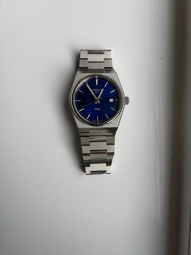 Tissot PRX blue dial 35mm with box and papers