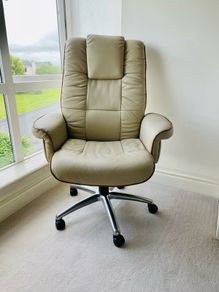 Cream Leather Chair