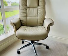 Cream Leather Chair
