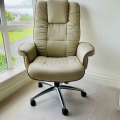 Cream Leather Chair