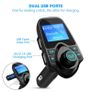 FM Transmitter, Bluetooth FM Transmitter Radio Adapter Car Kit with 5V 2.1A USB Car Charger MP3 Player Support TF Card USB Flash Drive, Aux Output and Input - Black Image 6