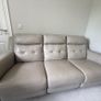 3 Seater Leather Sofa from Harvey Norman Light Grey / Taupe Image 2