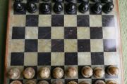 Chess Set made from Stone and Wood 6,5" x 6,5"