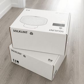 2 x IKEA SOLKLINT Ceiling Lamps - Brass & Clear Glass -  Brand New Sealed