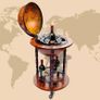 Globe Bar Wine Stand Eucalyptus Wood Image 7