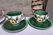 2 In the Mood teacups and saucers
