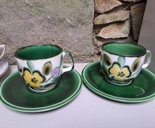 2 In the Mood teacups and saucers
