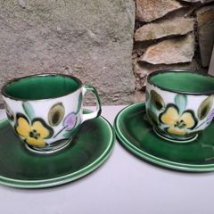 2 In the Mood teacups and saucers