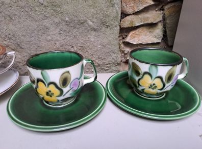 2 In the Mood teacups and saucers