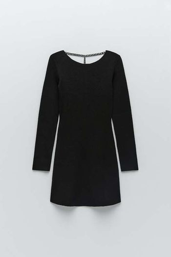 Zara Knit Dress With Chain Detail