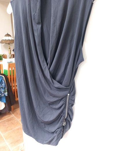 Michael Kors Charcoal Cross Over Top L