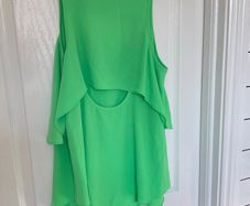 River Island Bright Green Layered Cut-Out Top