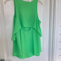 River Island Bright Green Layered Cut-Out Top