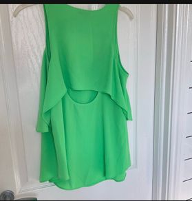 River Island Bright Green Layered Cut-Out Top