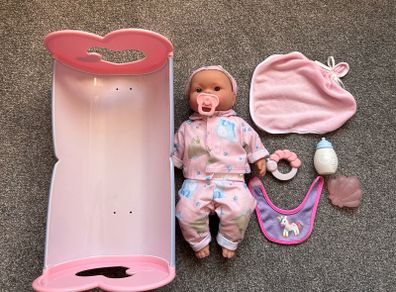 Baby Doll with cot and accessories