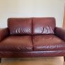Genuine Leather 2 seater sofa w/ matching pouffe Image 2
