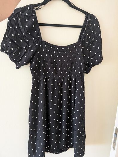 polka dots black dress