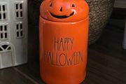 Rae Dunn storage jar Happy Halloween