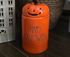 Rae Dunn storage jar Happy Halloween