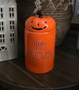Rae Dunn storage jar Happy Halloween