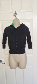 Roxy Life Black  Cotton Hoodie/Cardigan Size Small