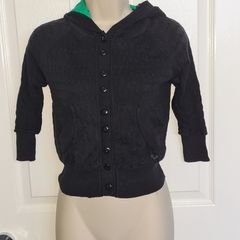 Roxy Life Black  Cotton Hoodie/Cardigan Size Small