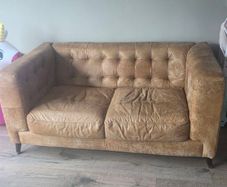 Brown Two Seater Leather Sofa