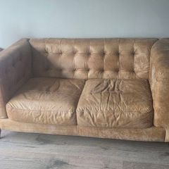 Brown Two Seater Leather Sofa