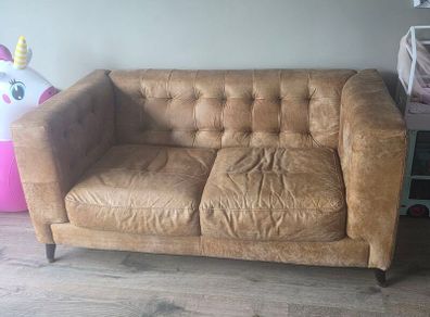 Brown Two Seater Leather Sofa