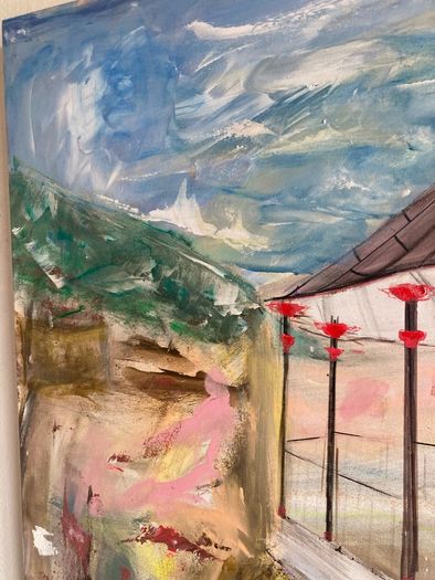XL Original Painting of Bray Bandstand Wicklow Ireland Original Irish Art