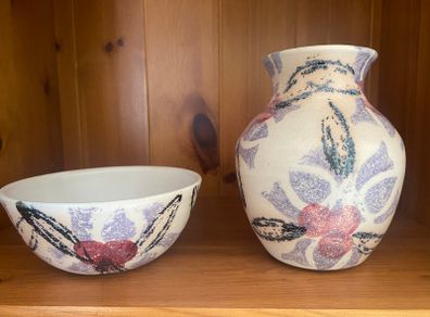 Suzanne May Pottery Vase & Bowl