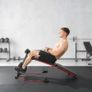 Foldable Sit Up Bench with Resistance Ropes, Core Workout Bench with Adjustable Thigh Support, for Home Gym, Black Image 6