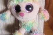 Retired Ty Rainbow the Poodle Beanie Boo 6" 18cms Plush Soft Toy