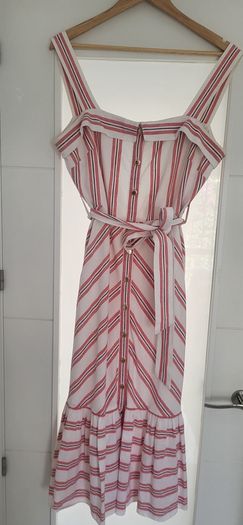 KARL LAGERFIELD Paris striped nautrical belted midi with gold tone button Sz 8 US (Fit 12UK) - Rrp 335 (New)