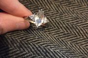 925 Sterling Silver three stone CZ ring