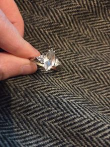 925 Sterling Silver three stone CZ ring