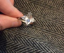 925 Sterling Silver three stone CZ ring