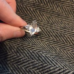 925 Sterling Silver three stone CZ ring