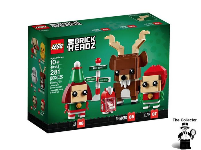 LEGO 40353 Brickheadz Reindeer, Elf and Elfie Characters Retired Set Brand New in Factory Sealed Box Number 85 86 And 87