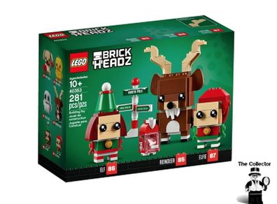 LEGO 40353 Brickheadz Reindeer, Elf and Elfie Characters Retired Set Brand New in Factory Sealed Box Number 85 86 And 87