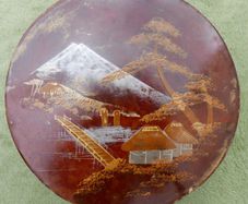 Vintage Japanese Lacquer Box Hand Painted
